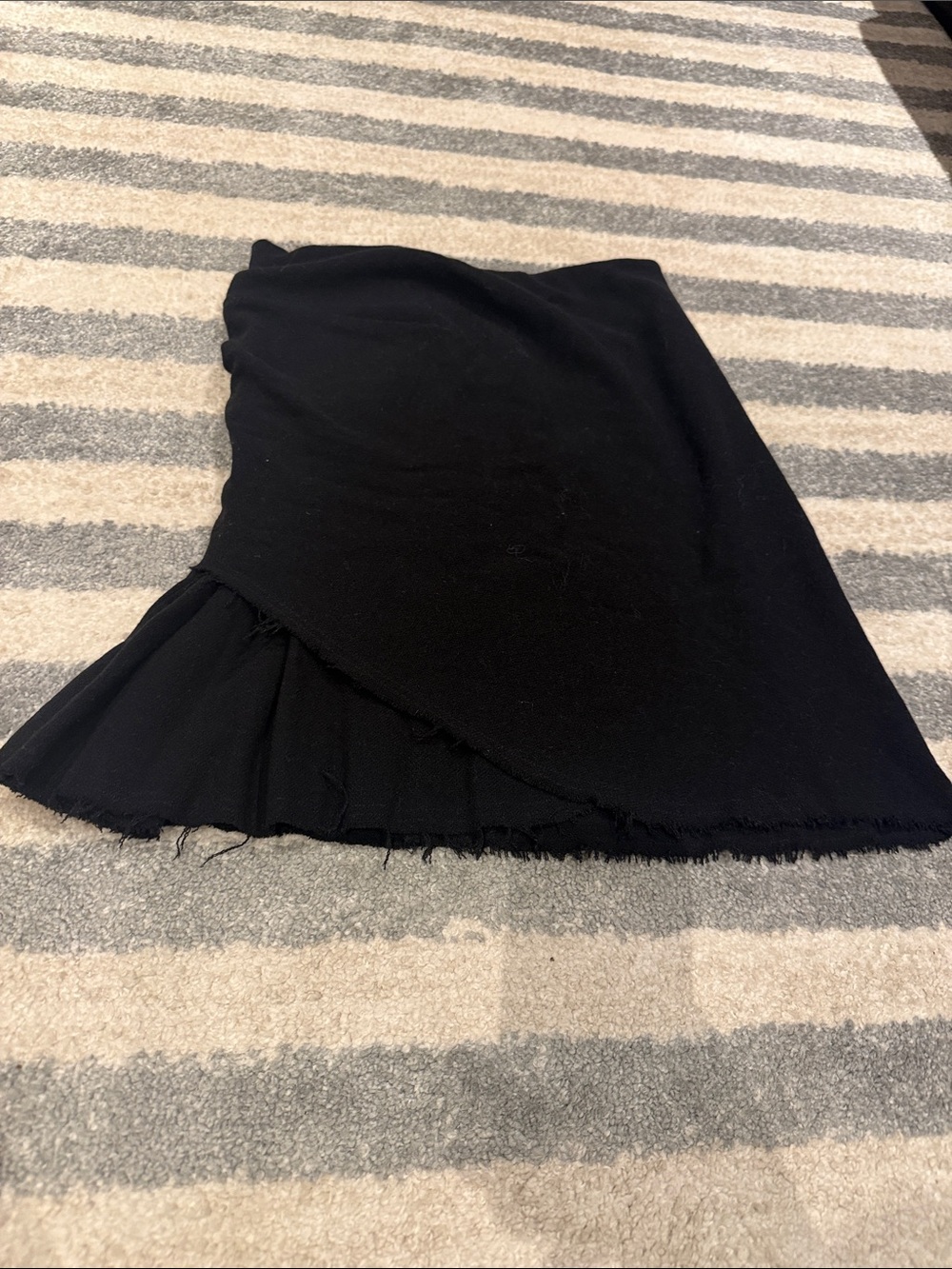 Isabel Marant Black Asymmetric Layered A-Line Skirt
